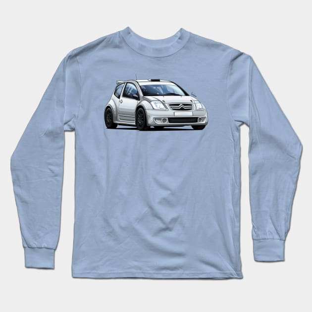 Citroen C2 S1600 - JWRC Long Sleeve T-Shirt by Mario Ramos Rally Art